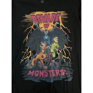 SCOOBY-DOO Graphic Tee NEW "Beware of Monsters" SS Cotton Size S